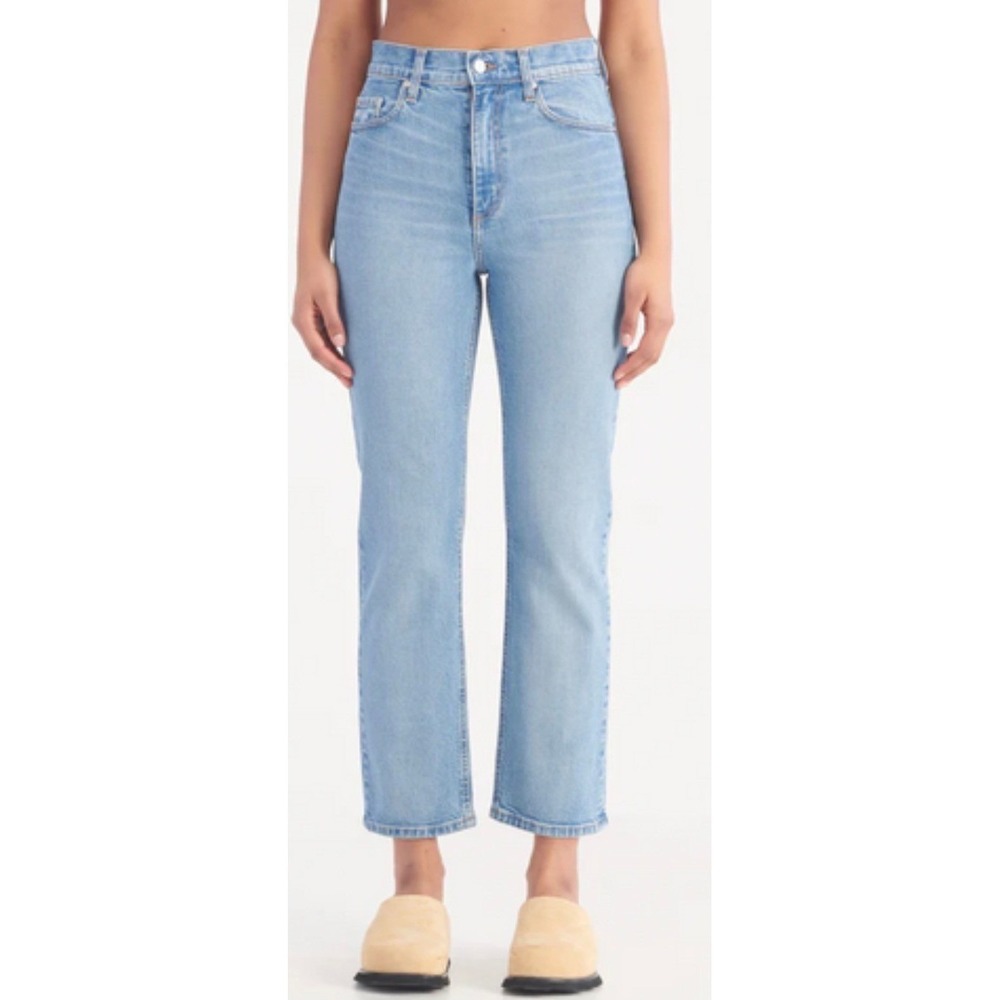Nobody Denim Evelyn Jean Super High Rise Straight Leg Blue Ankle P10096 Size 29